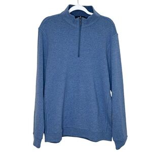 NWT Bugatchi Men's Large Quarter Zip Blue Pull Over Sweater